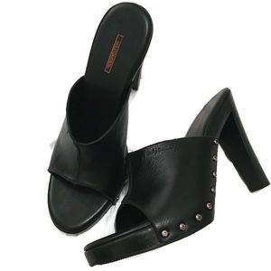 Harley Davidson Black Heel Clogs